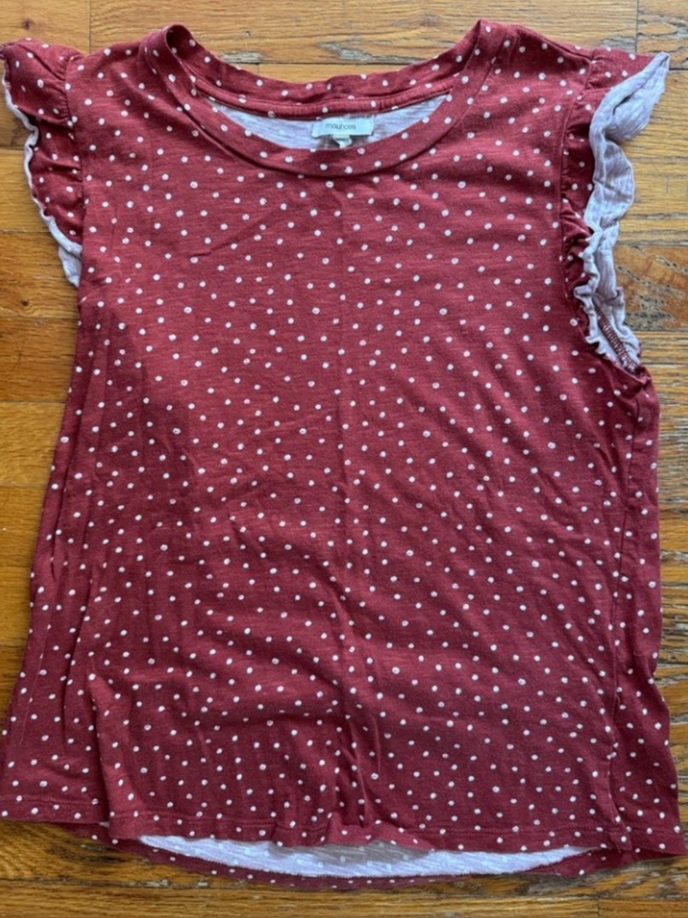 Maurices Rust Red Polka Dot Short Sleeve Tee